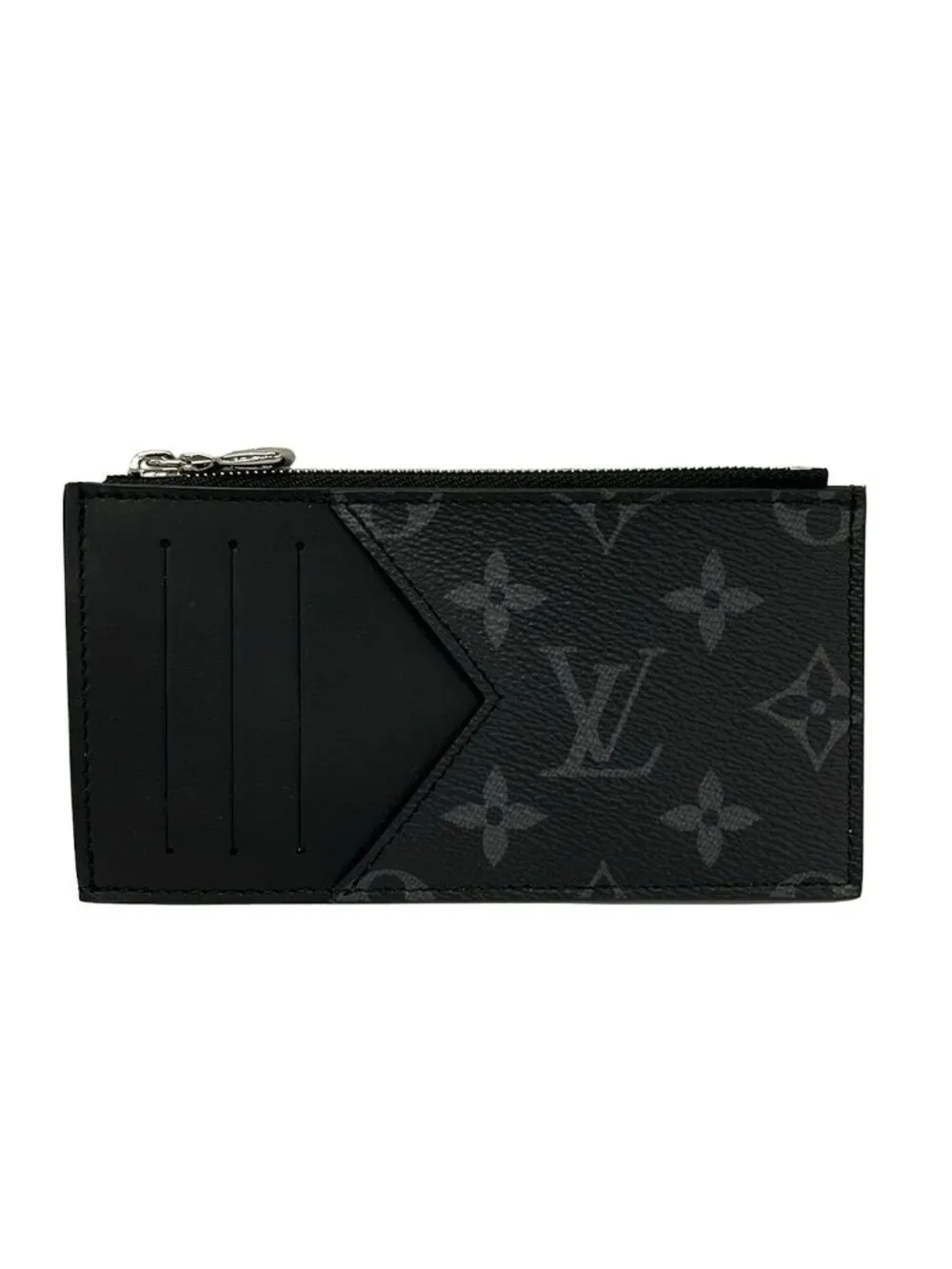 Louis Vuitton Coin Case Monogram Eclipse Card Holder Leather Cowhide